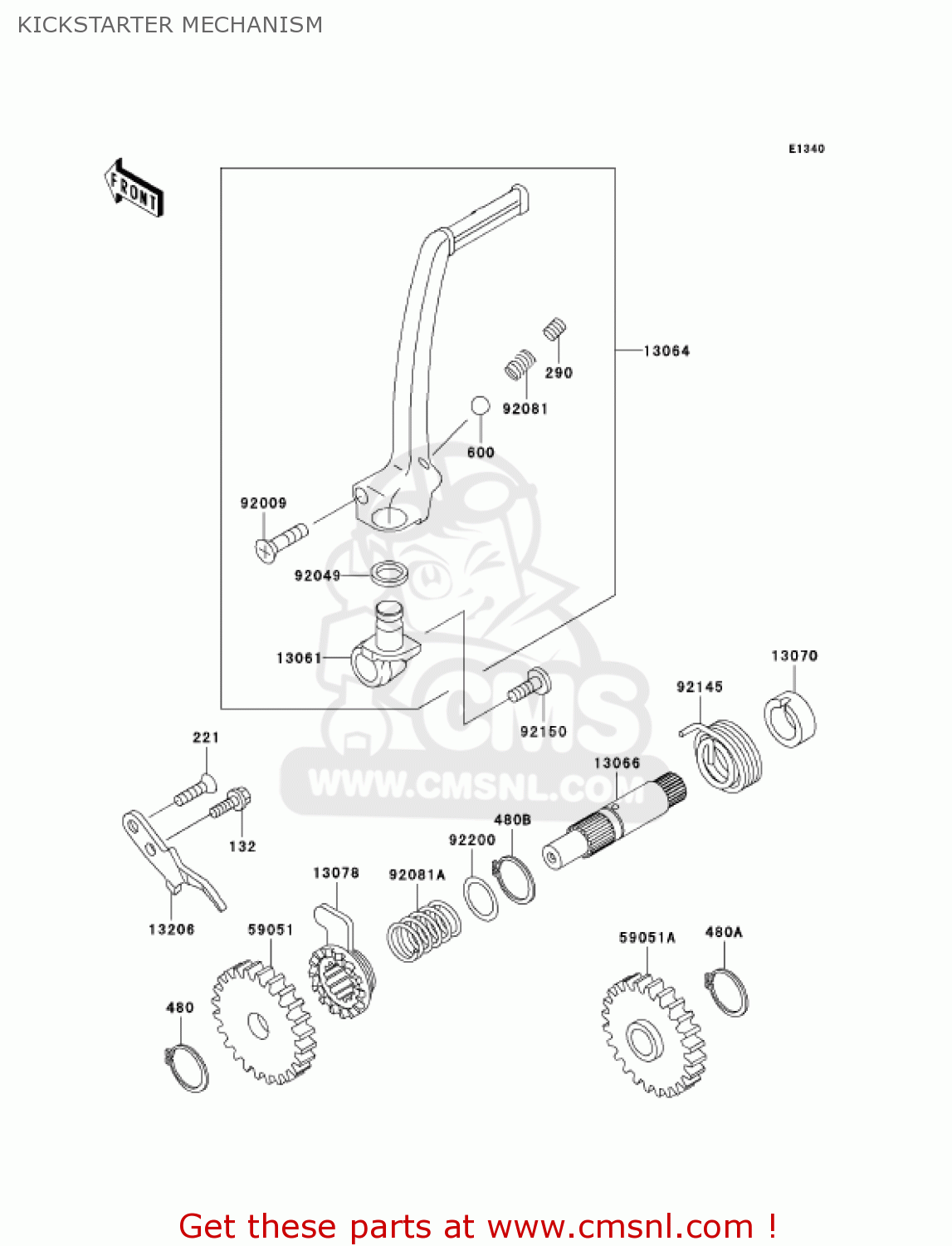 KICKSTARTER MECHANISM KX65-A3 KX65 2002 USA CANADA