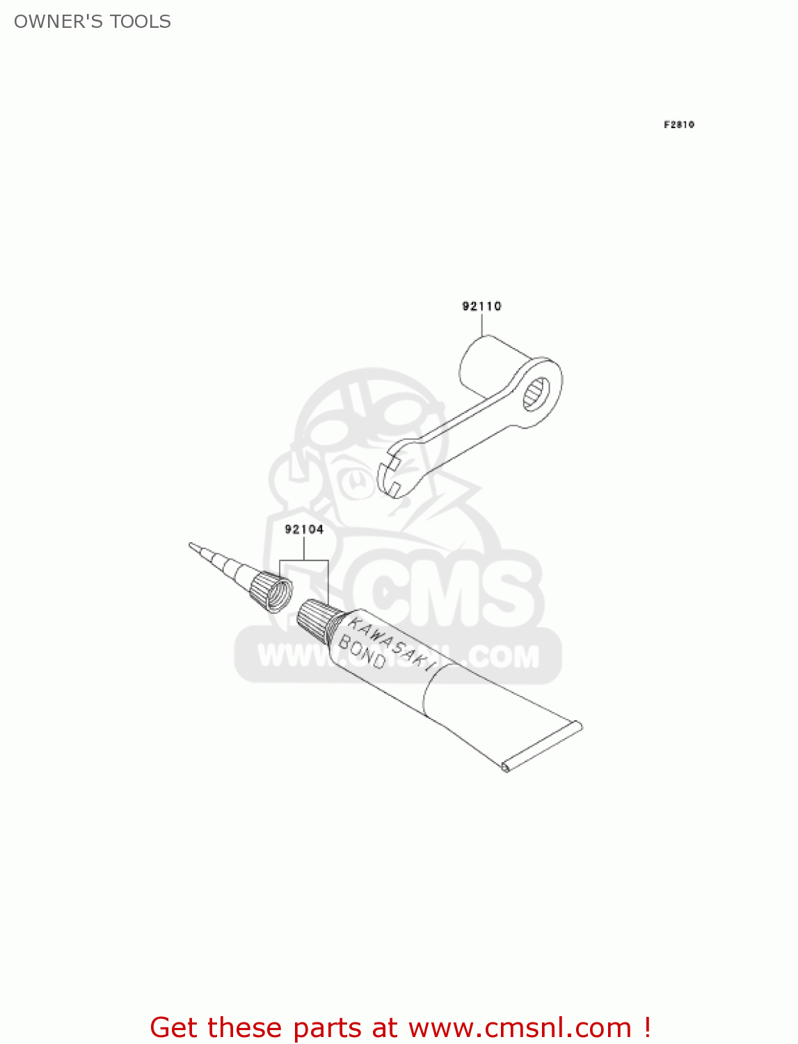 OWNER'S TOOLS KX65-A3 KX65 2002 USA CANADA
