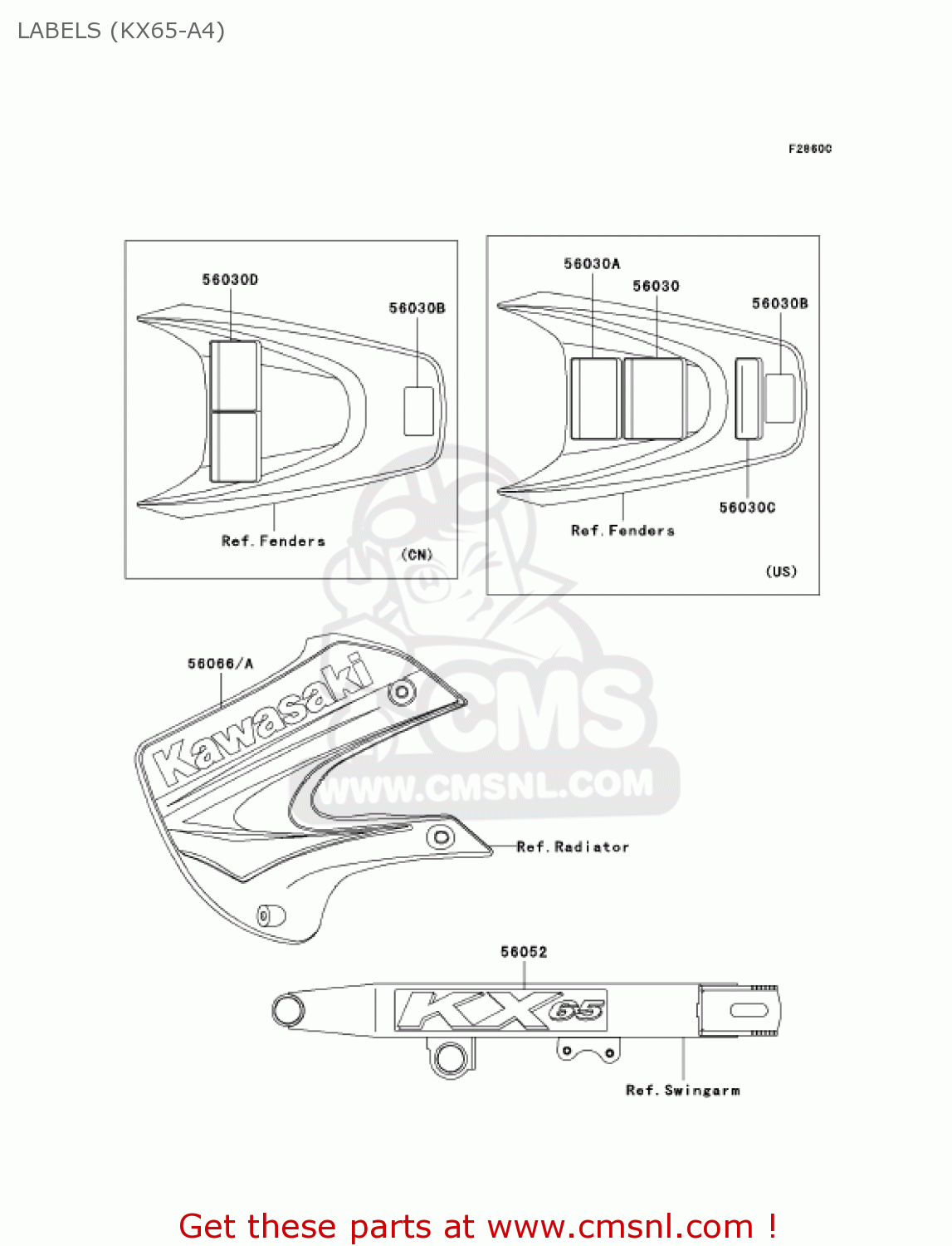 LABELS (KX65-A4) KX65-A4 KX65 2003 USA CANADA
