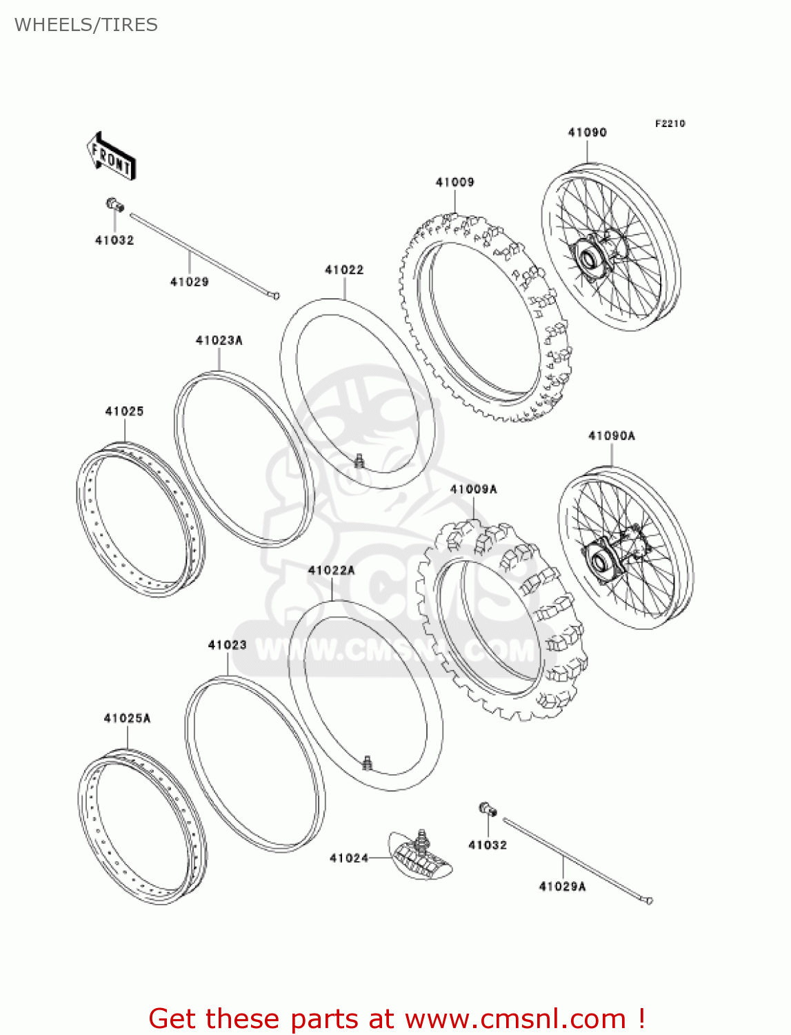 WHEELS/TIRES KX65-A4 KX65 2003 USA CANADA