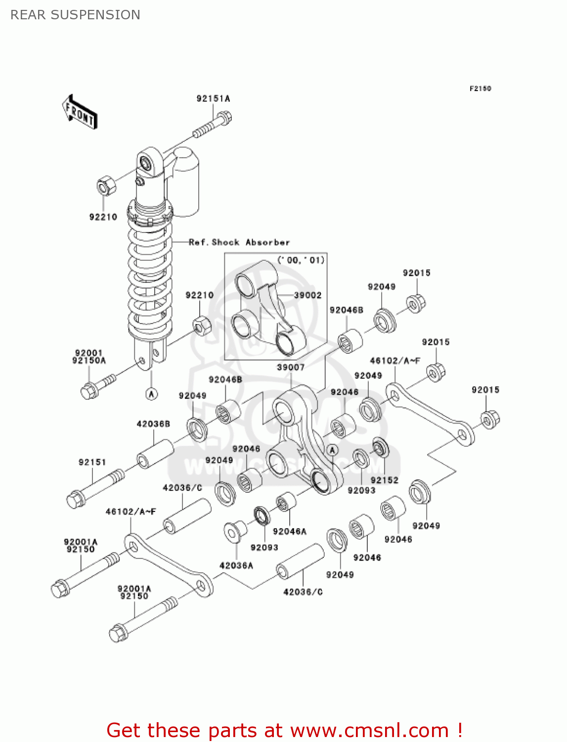 REAR SUSPENSION KX65-A4 KX65 2003 USA CANADA