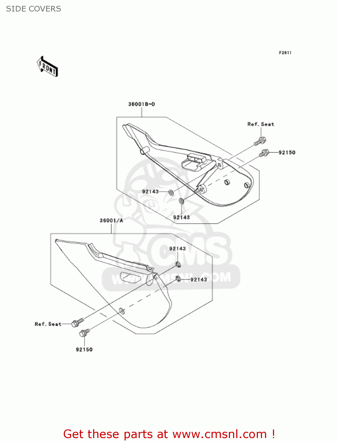 SIDE COVERS KX65-A4 KX65 2003 USA CANADA