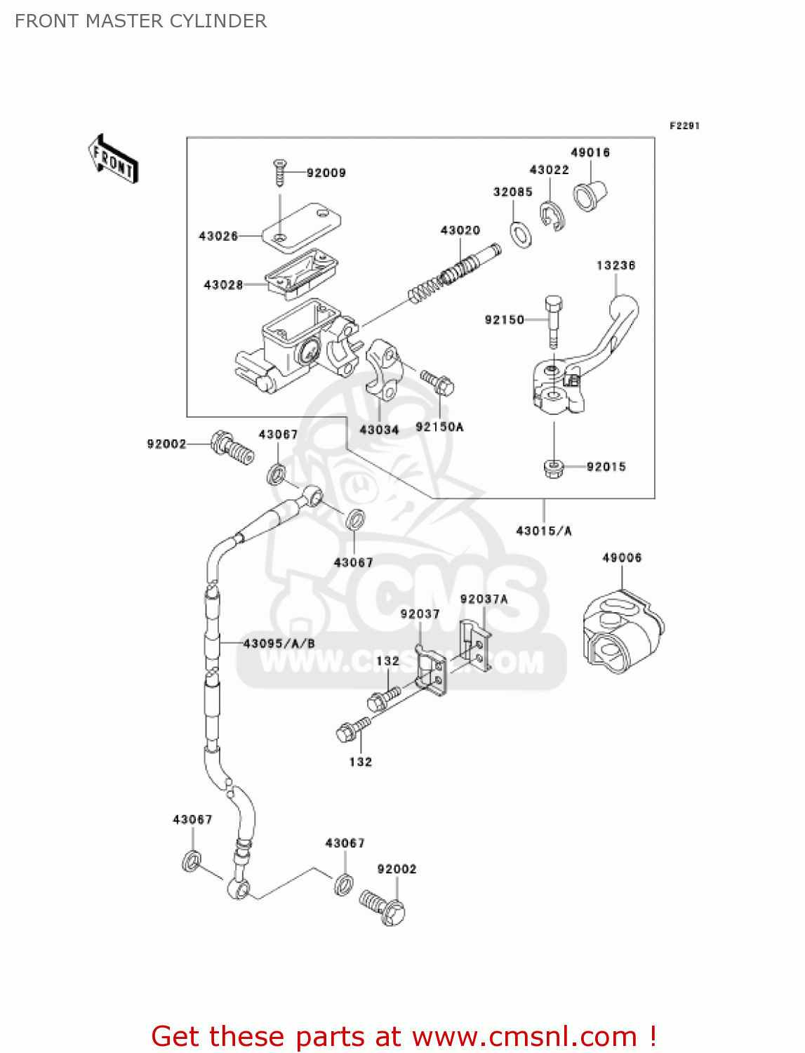 FRONT MASTER CYLINDER KX65-A4 KX65 2003 USA CANADA