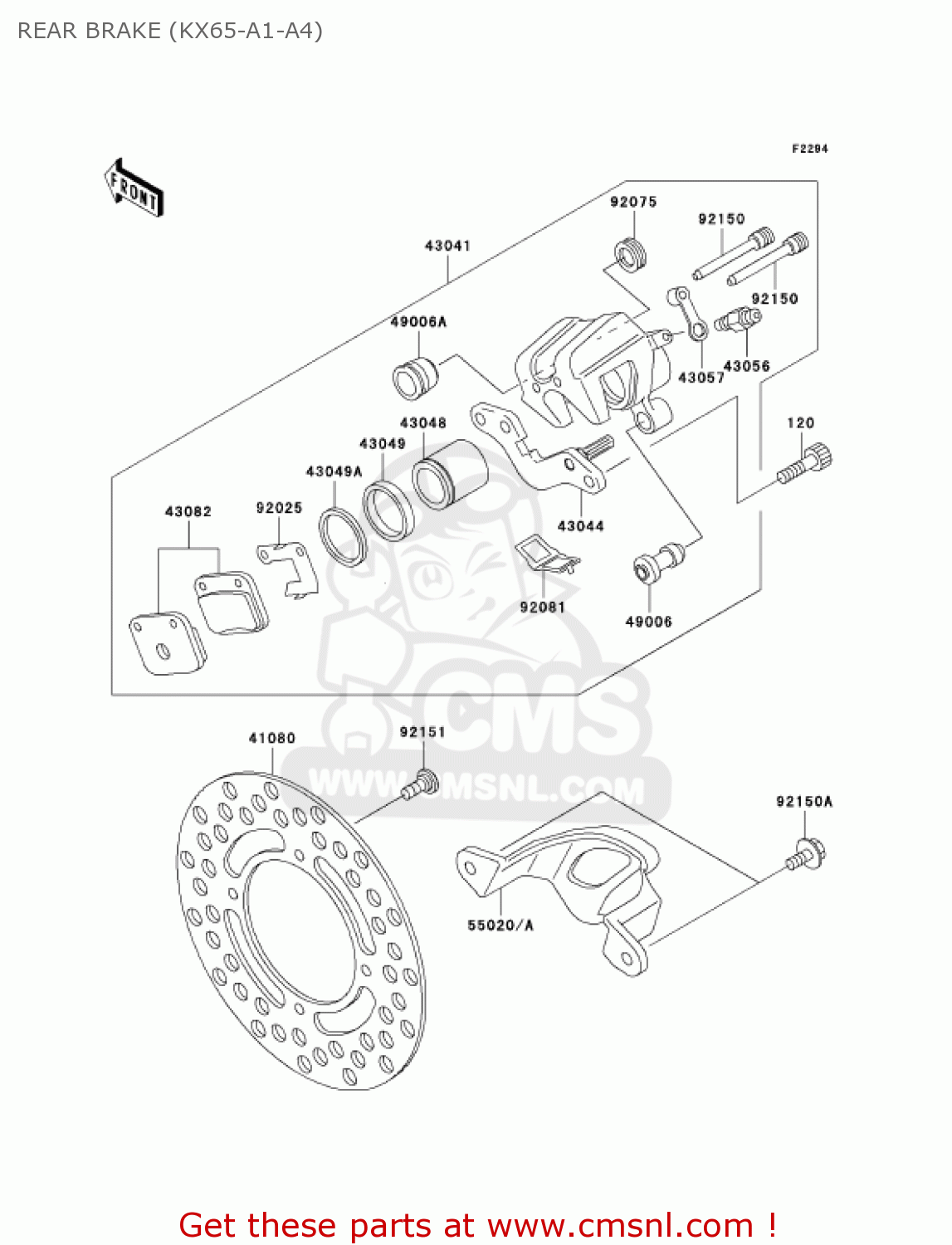 REAR BRAKE (KX65-A1-A4) KX65-A4 KX65 2003 USA CANADA