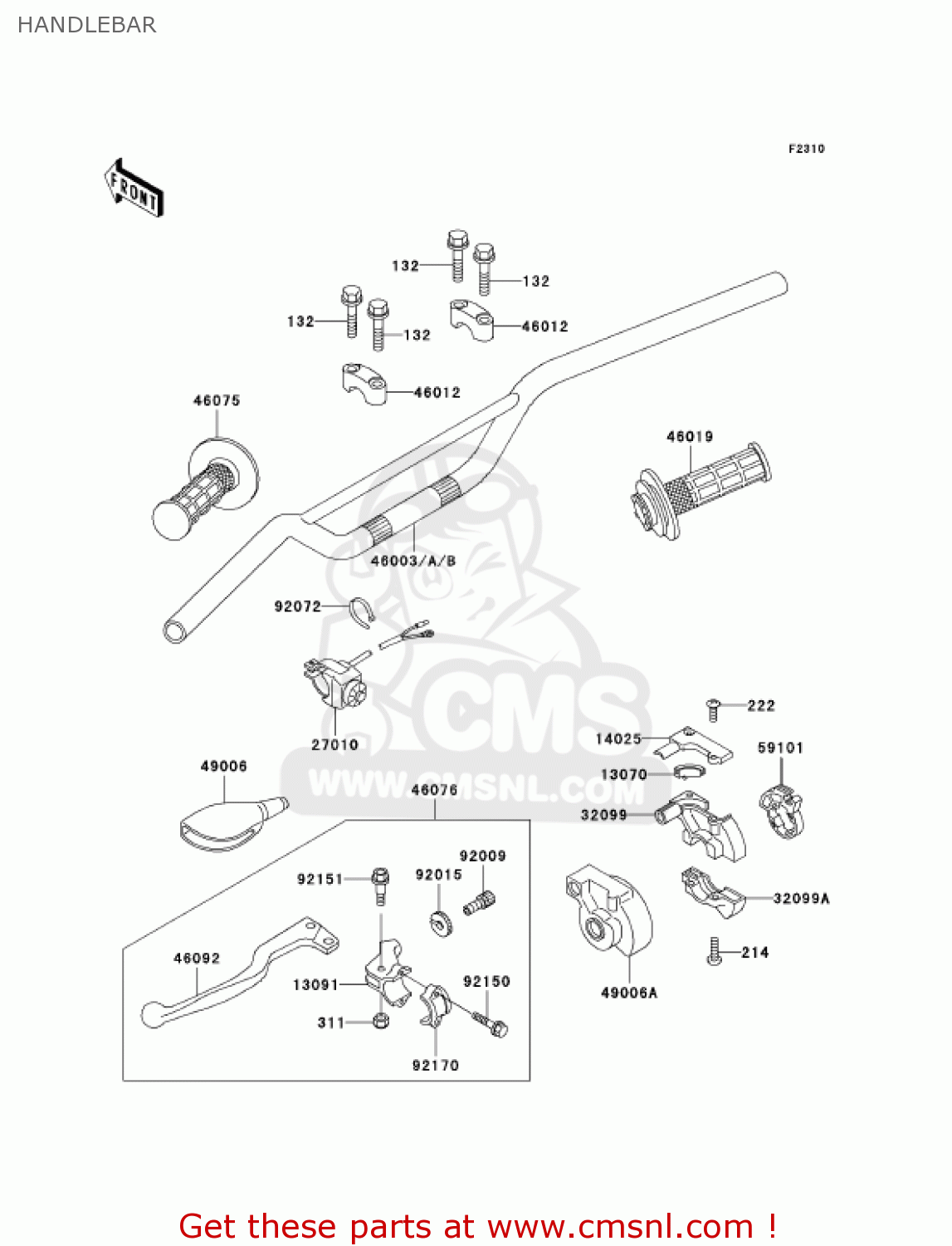 HANDLEBAR KX65-A5 KX65 2004 USA CANADA
