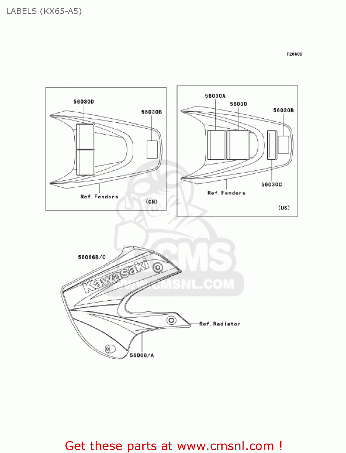 LABELS (KX65-A5) KX65-A5 KX65 2004 USA CANADA
