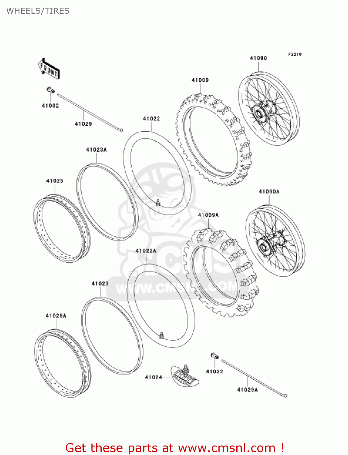 WHEELS/TIRES KX65-A5 KX65 2004 USA CANADA