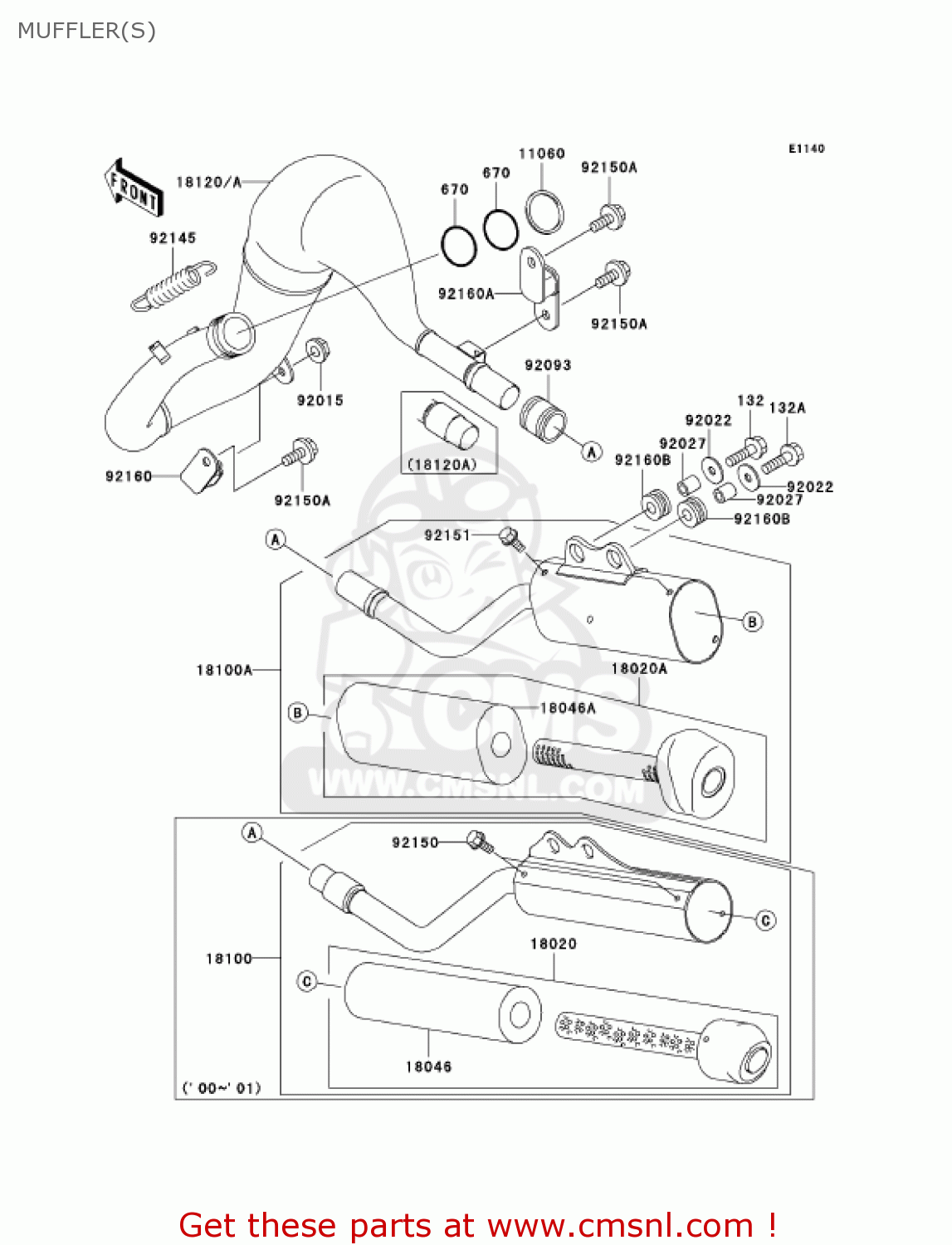 MUFFLER(S) KX65-A5 KX65 2004 USA CANADA