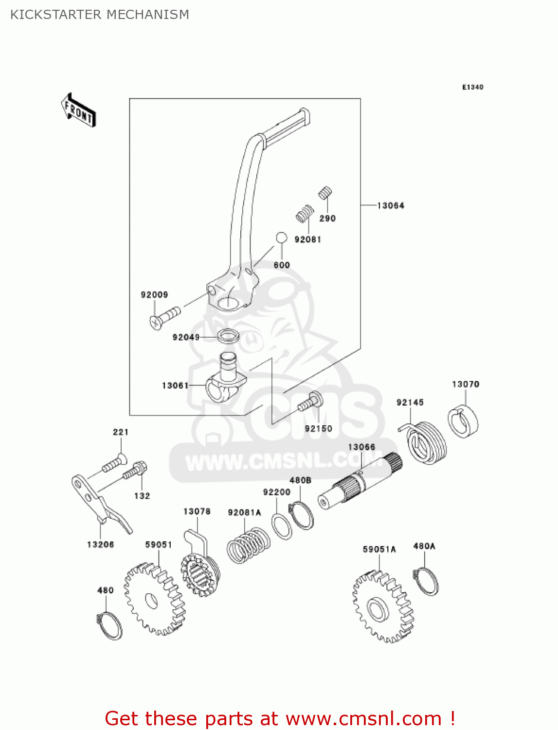 KICKSTARTER MECHANISM KX65-A5 KX65 2004 USA CANADA