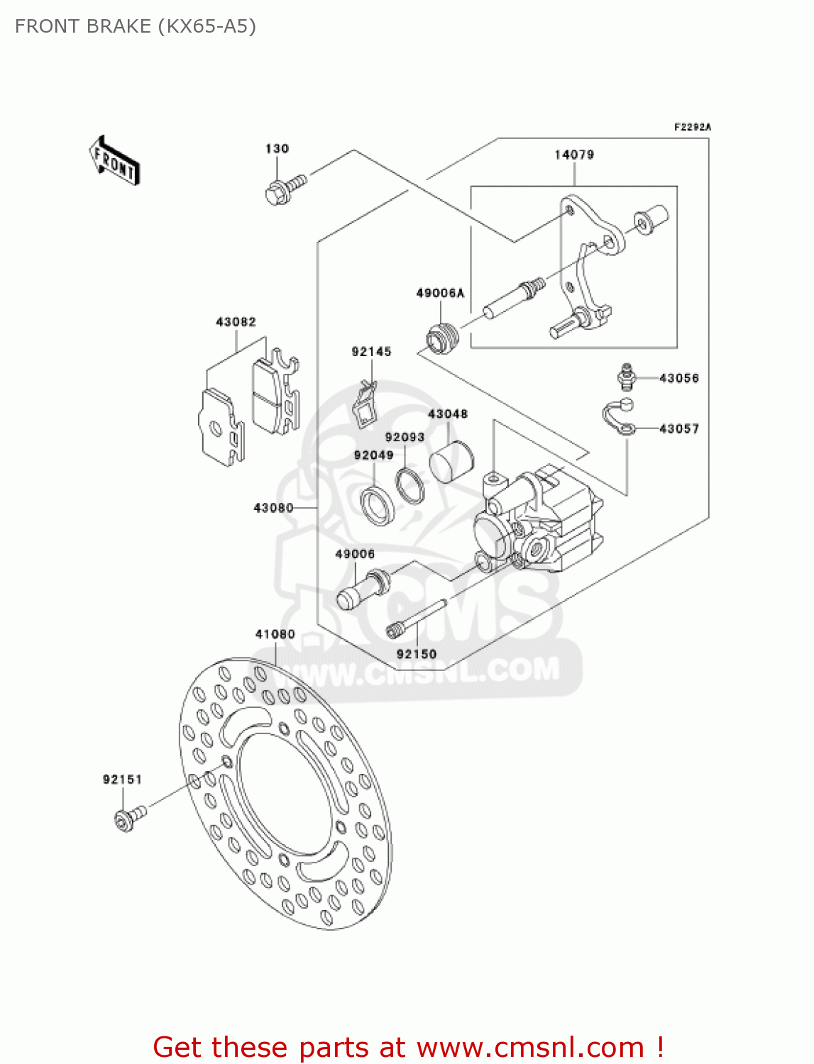 FRONT BRAKE (KX65-A5) KX65-A5 KX65 2004 USA CANADA