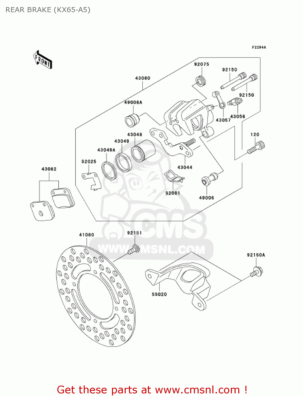 REAR BRAKE (KX65-A5) KX65-A5 KX65 2004 USA CANADA