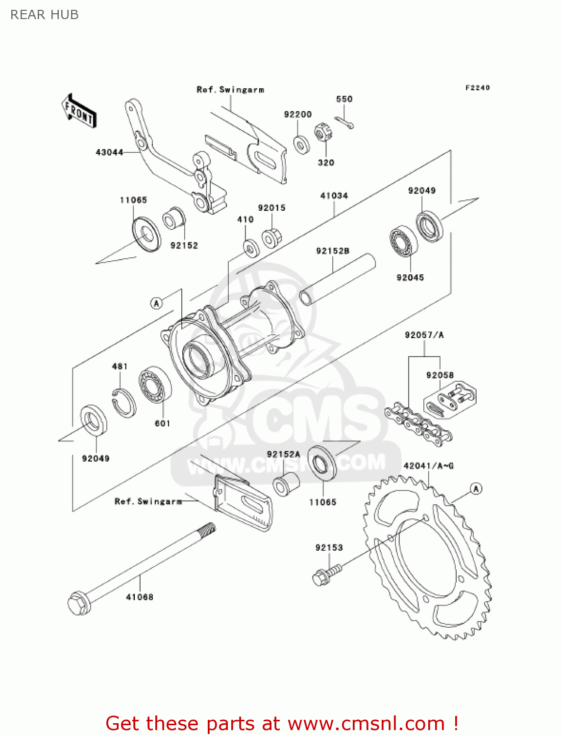 REAR HUB KX65-A5 KX65 2004 USA CANADA