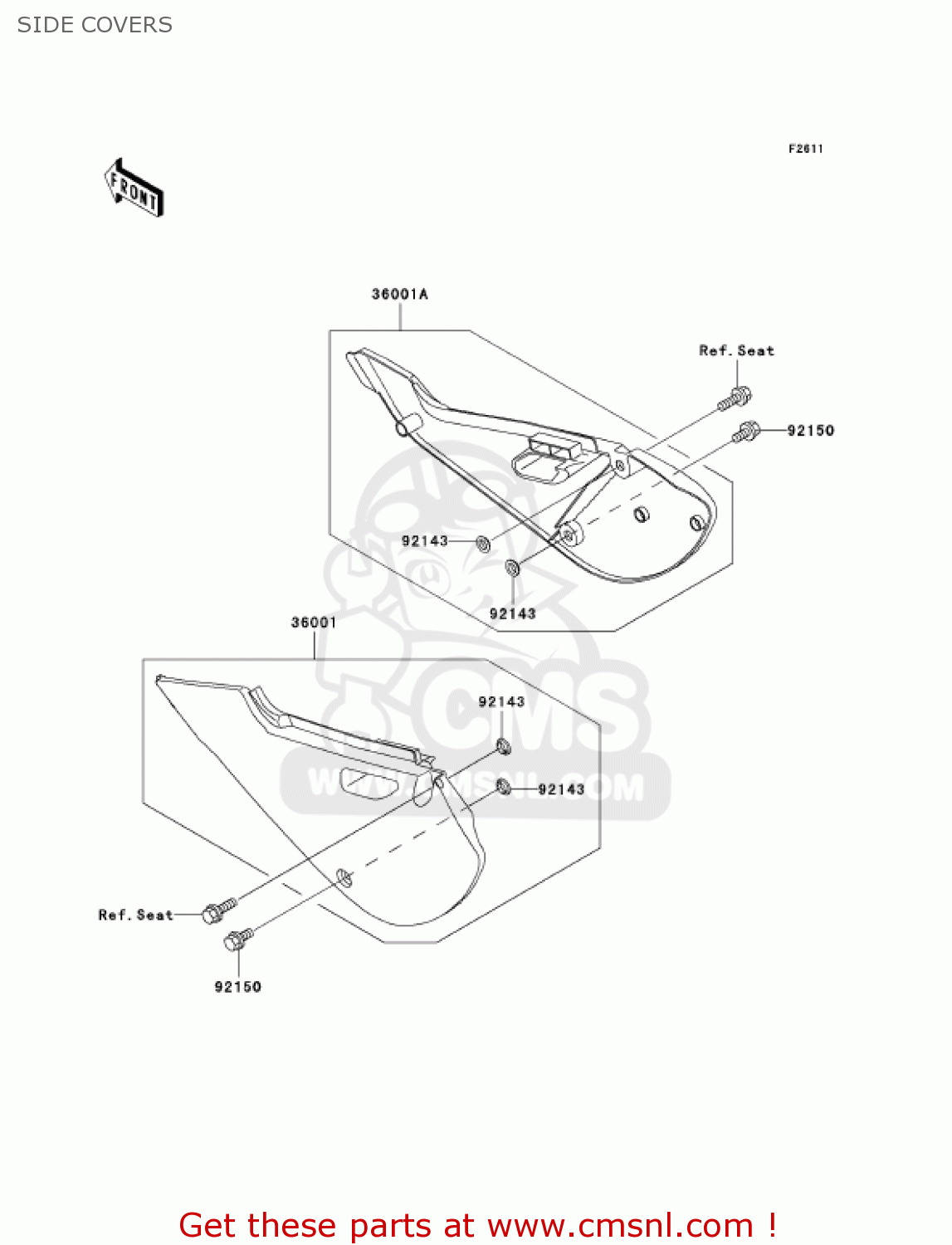 SIDE COVERS KX65-A6 KX65 2005 USA CANADA