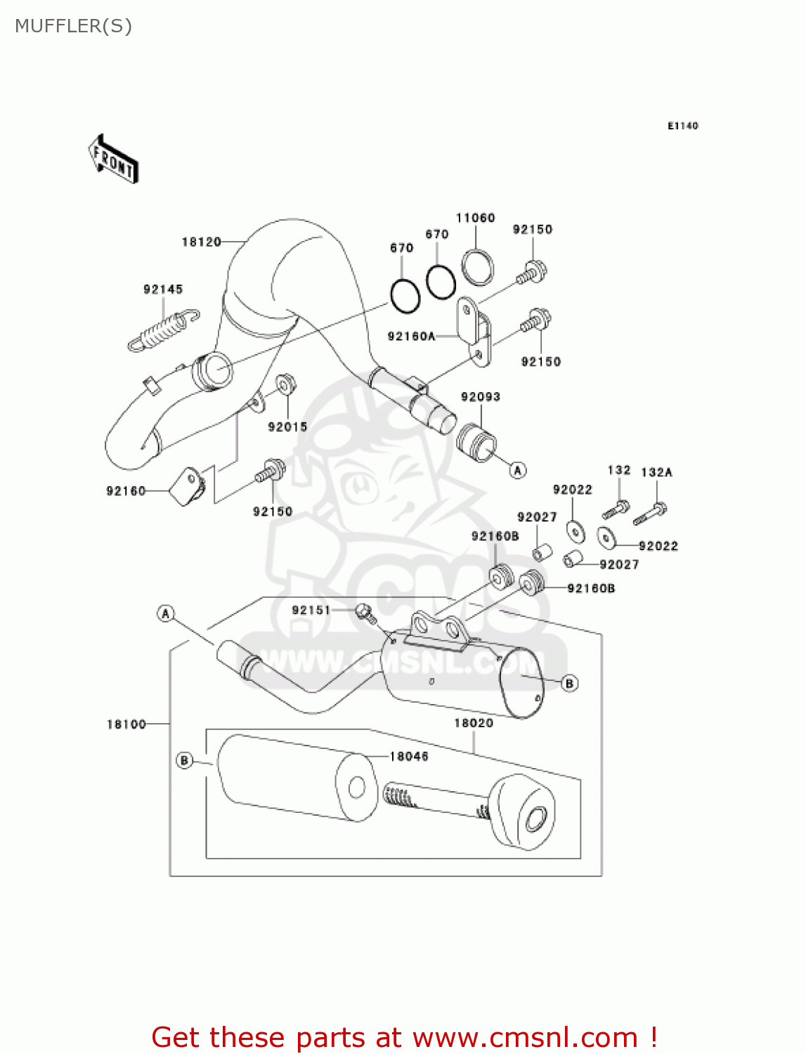 MUFFLER(S) KX65-A6 KX65 2005 USA CANADA
