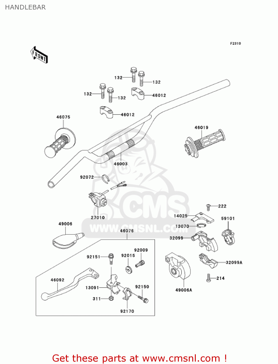 HANDLEBAR KX65-A6 KX65 2005 USA CANADA