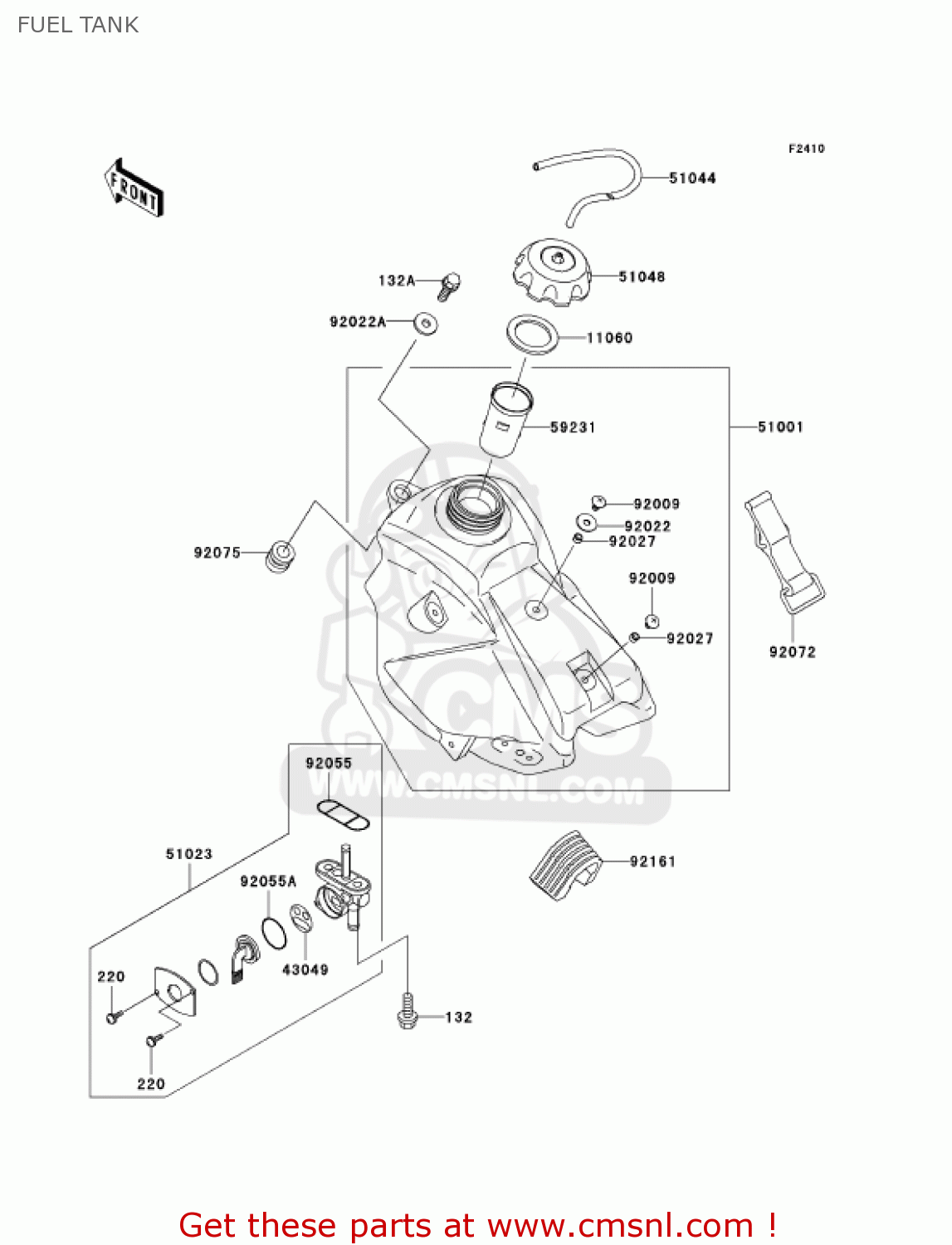 FUEL TANK KX65-A6 KX65 2005 USA CANADA