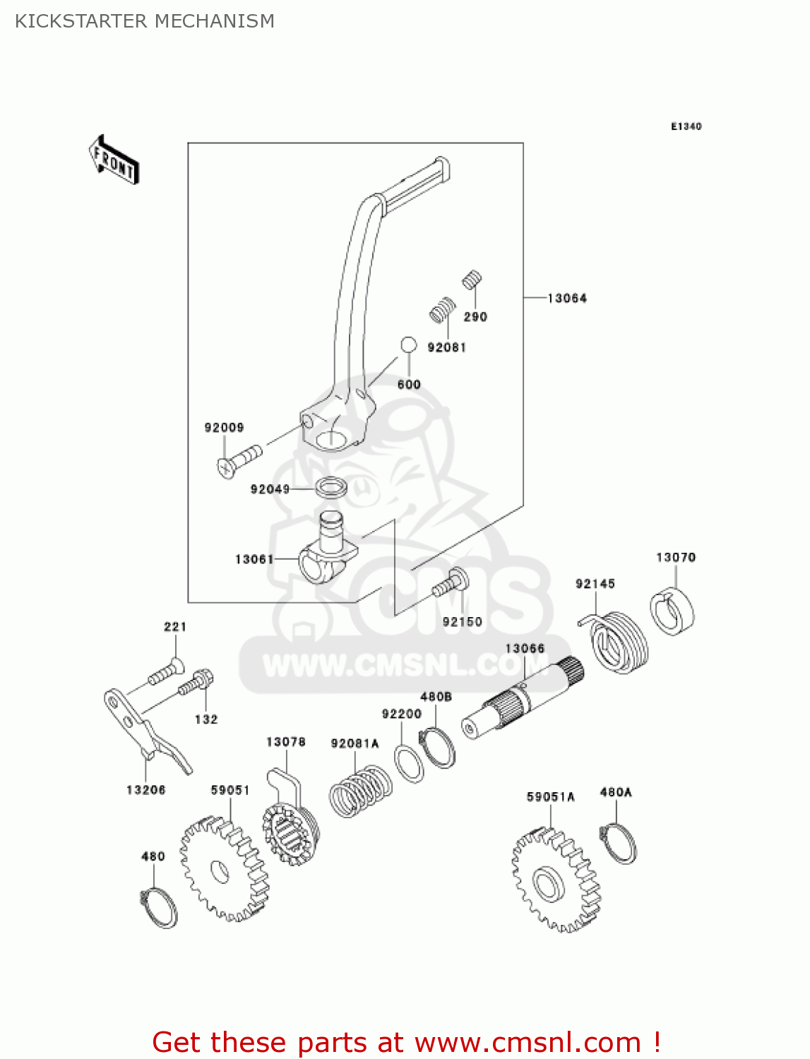 KICKSTARTER MECHANISM KX65-A6 KX65 2005 USA CANADA