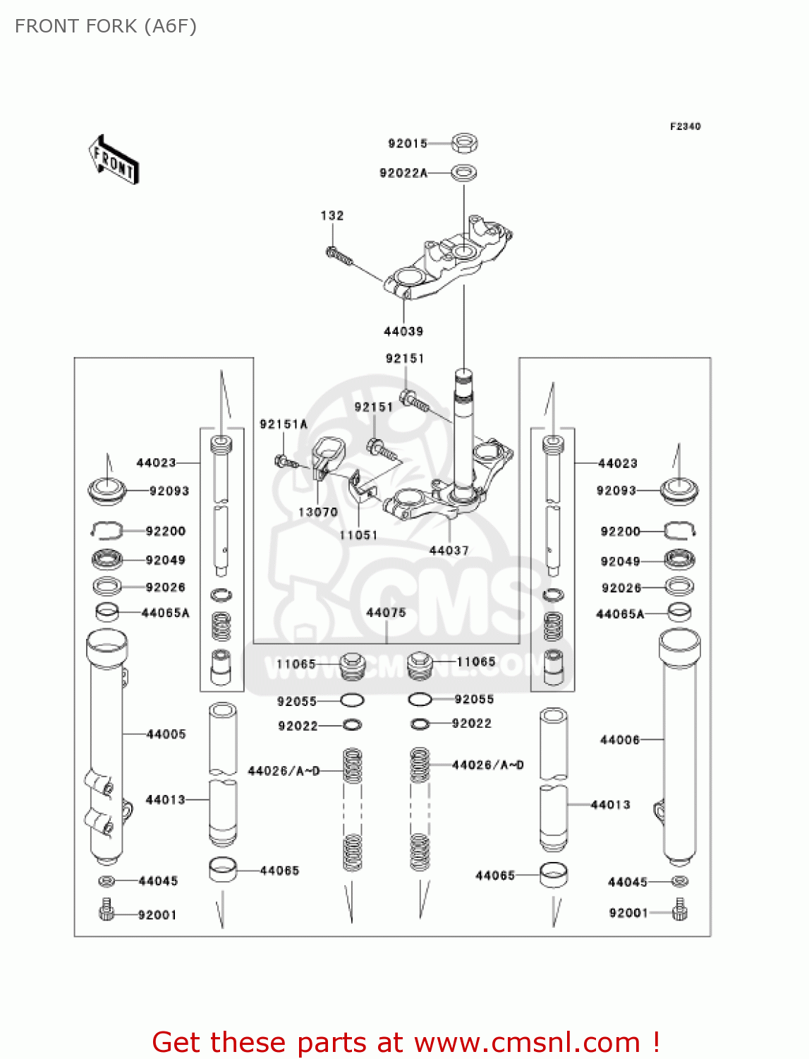 FRONT FORK (A6F) KX65A6F KX65 2006 USA CANADA