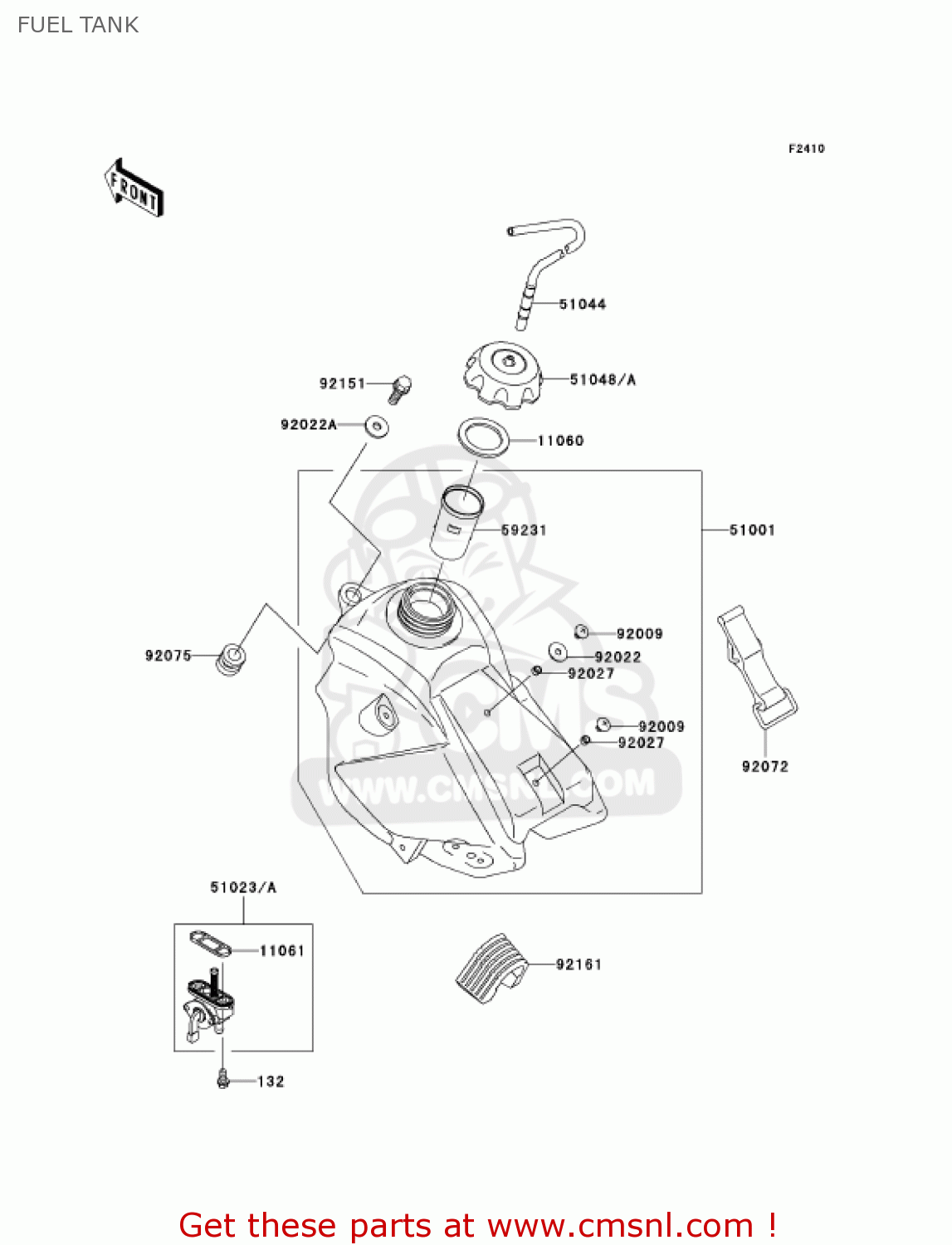 FUEL TANK KX65A6F KX65 2006 USA CANADA