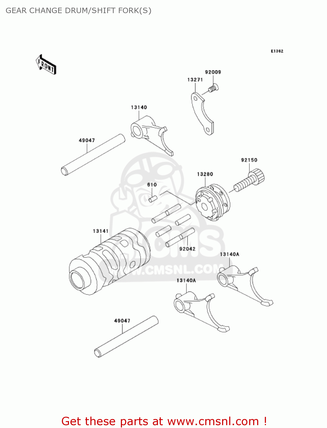 GEAR CHANGE DRUM/SHIFT FORK(S) KX65A6F KX65 2006 USA CANADA