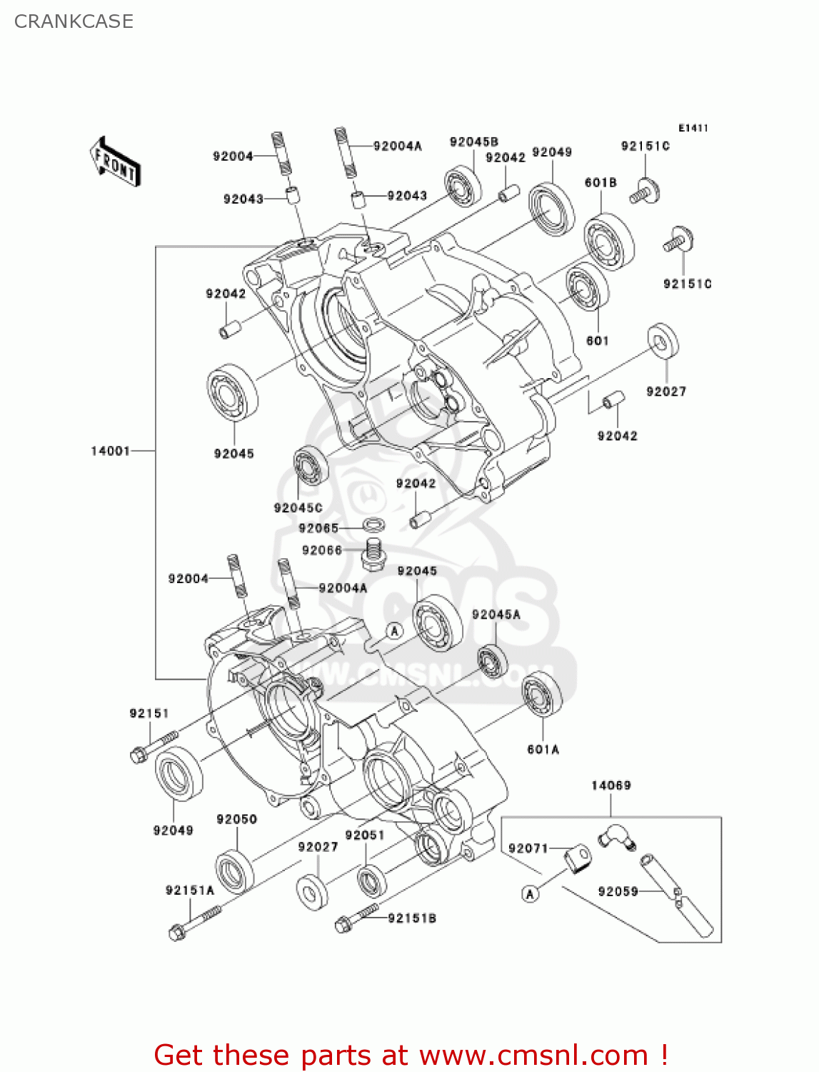 CRANKCASE KX65A6F KX65 2006 USA CANADA