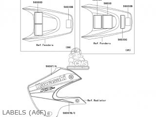 LABELS (A6F) - KX65A6F KX65 2006 USA CANADA