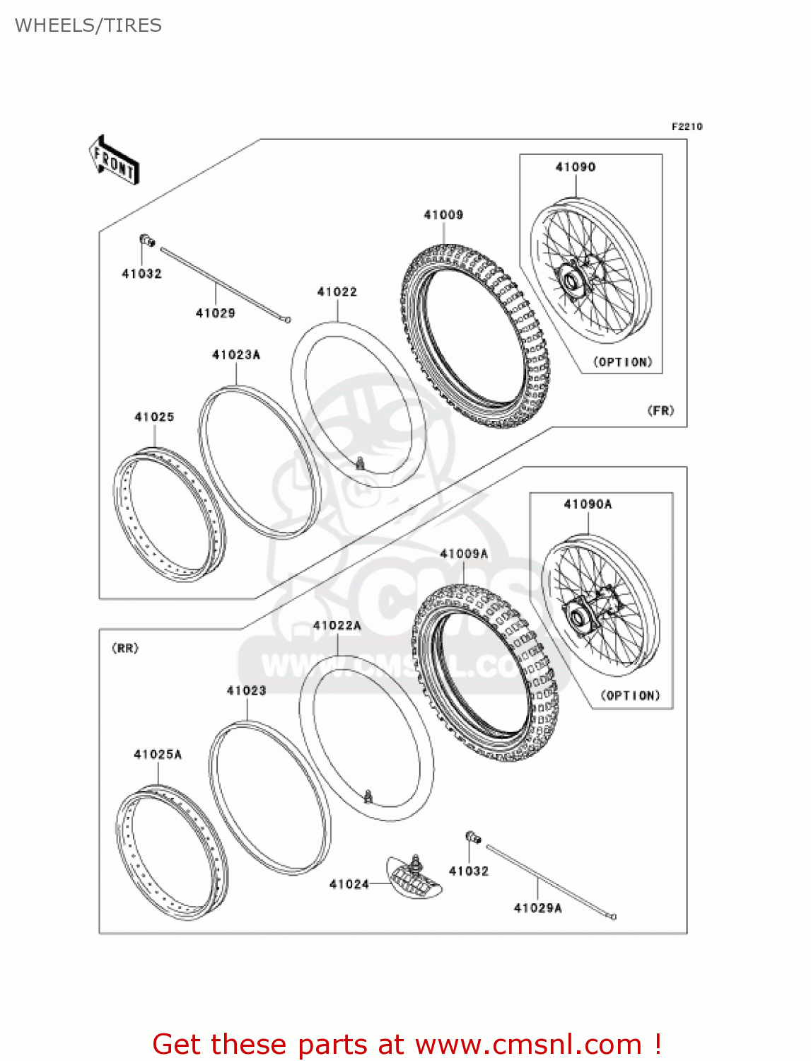WHEELS/TIRES KX65A7F KX65 2007 USA CANADA