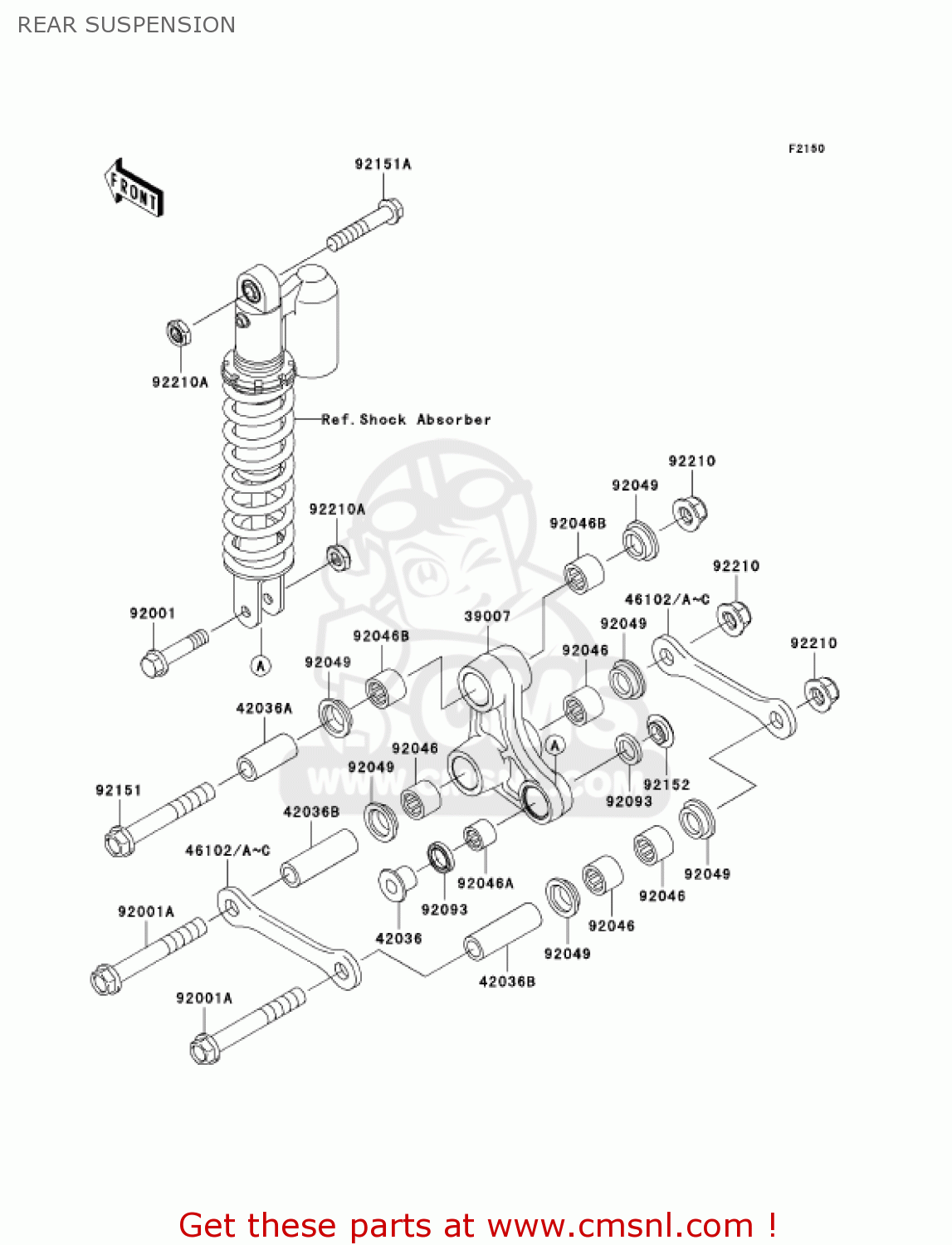 REAR SUSPENSION KX65A7F KX65 2007 USA CANADA