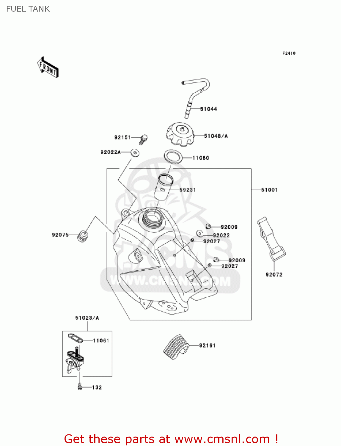 FUEL TANK KX65A7F KX65 2007 USA CANADA