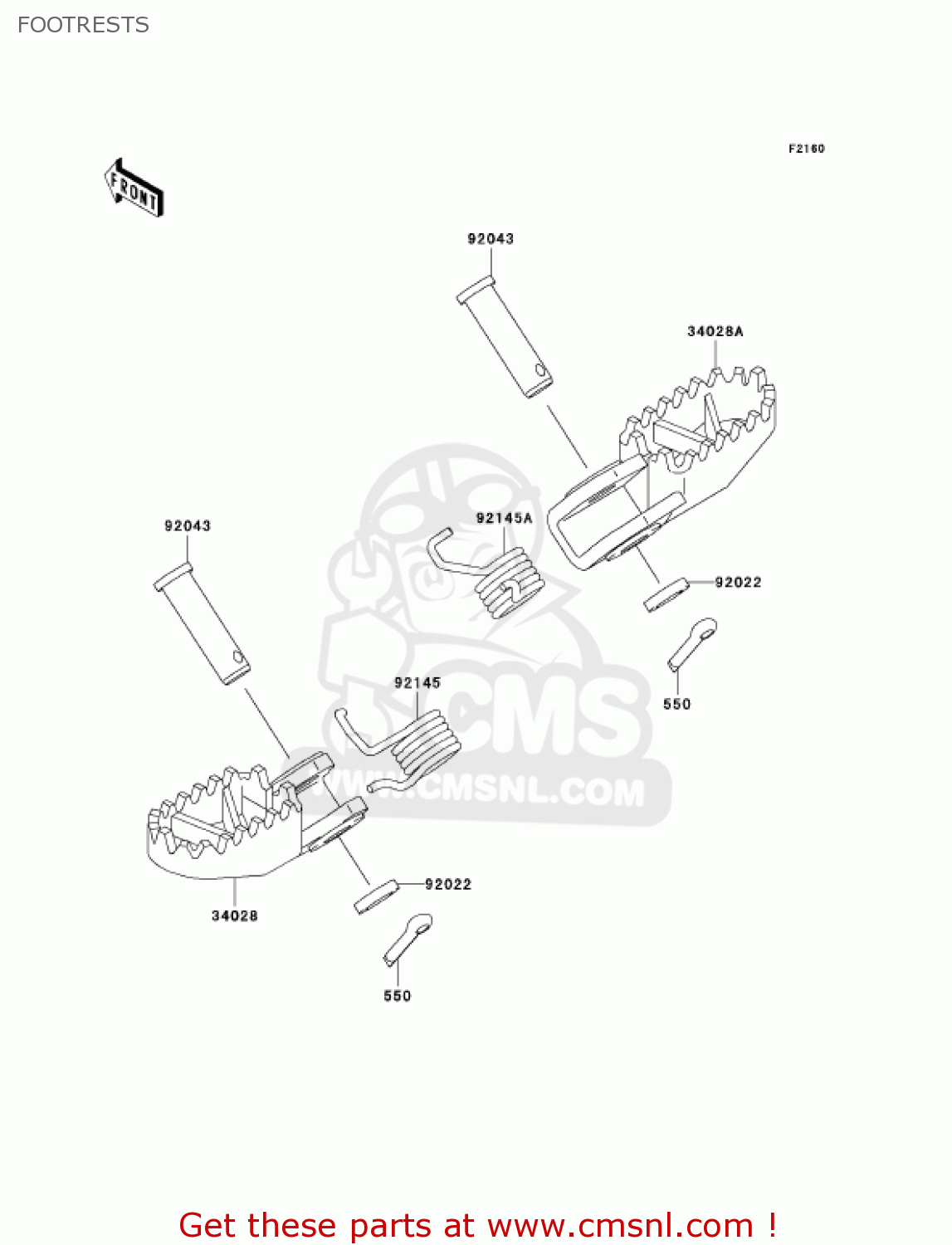 FOOTRESTS KX65A7F KX65 2007 USA CANADA
