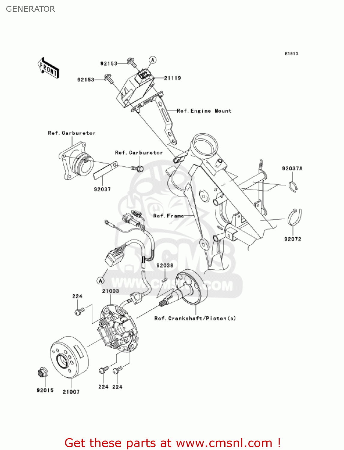 GENERATOR KX65A7F KX65 2007 USA CANADA