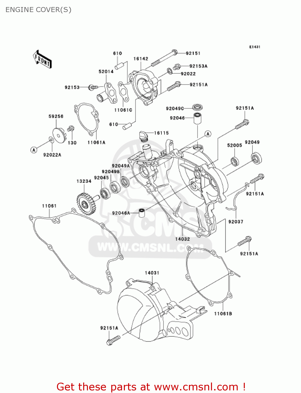 ENGINE COVER(S) KX65A7F KX65 2007 USA CANADA
