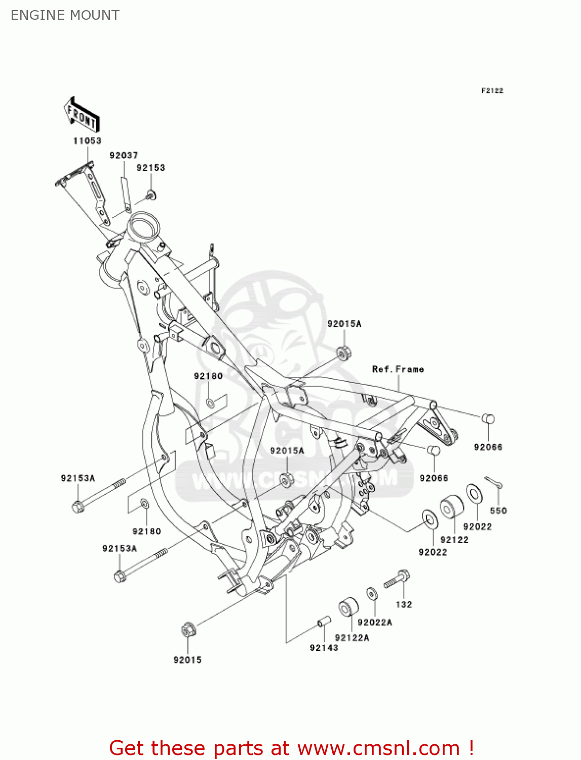 ENGINE MOUNT KX65A7F KX65 2007 USA CANADA