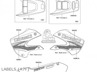 LABELS (A7F) - KX65A7F KX65 2007 USA CANADA