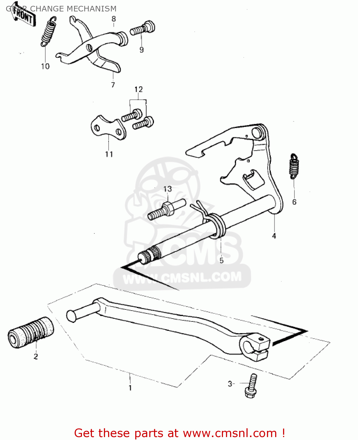 GEAR CHANGE MECHANISM KX80-A1 KX80 1979