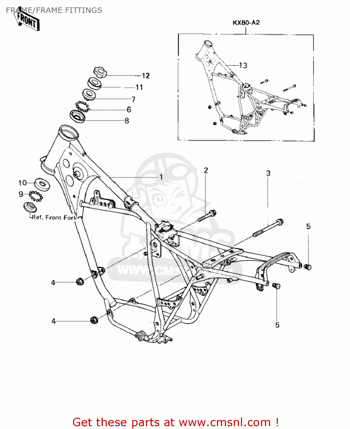 FRAME/FRAME FITTINGS KX80-A1 KX80 1979
