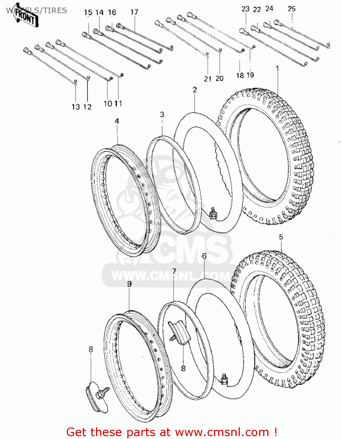 WHEELS/TIRES KX80-A1 KX80 1979