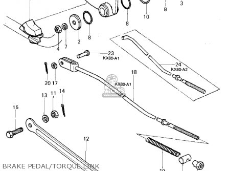 BRAKE PEDAL/TORQUE LINK - KX80-A1 KX80 1979