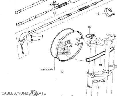CABLES/NUMBER PLATE - KX80-A1 KX80 1979