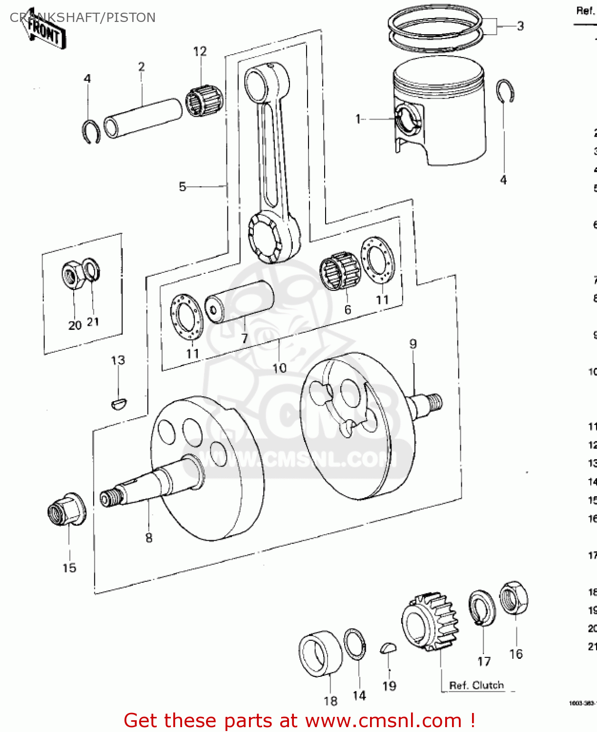 CRANKSHAFT/PISTON KX80-A2 KX80 1980