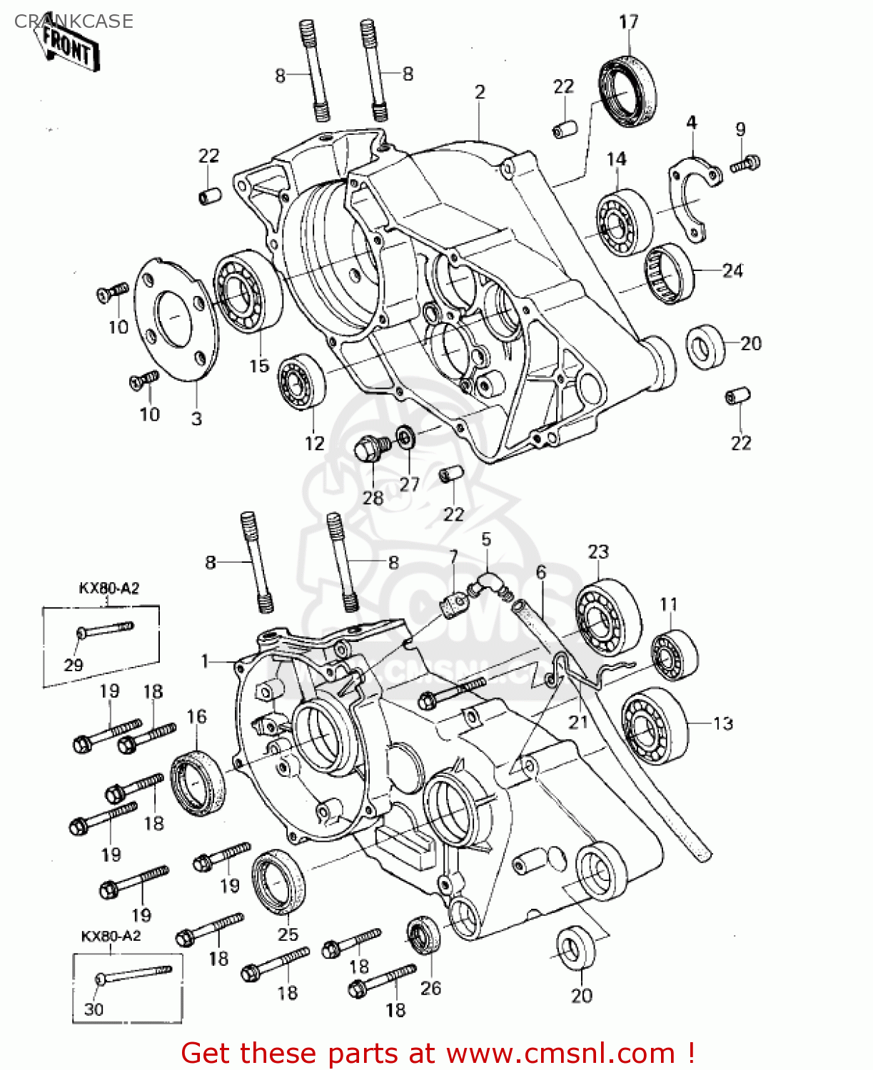 CRANKCASE KX80-A2 KX80 1980