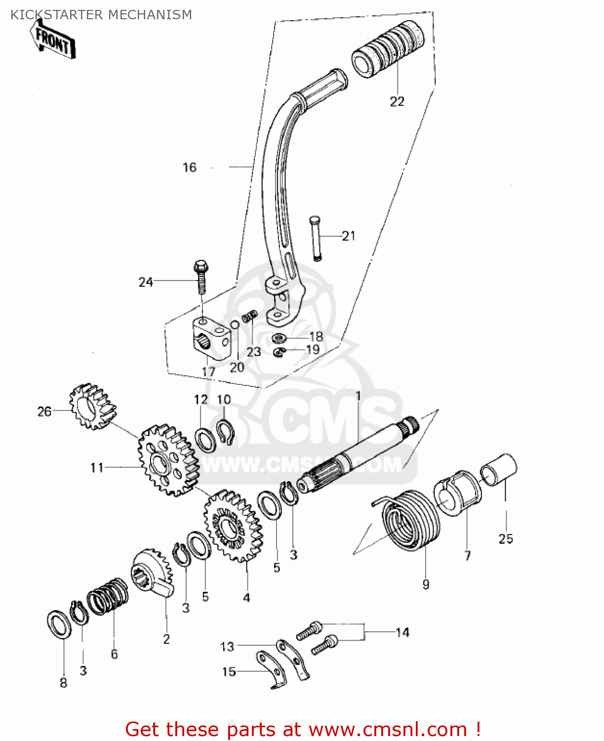 KICKSTARTER MECHANISM KX80-A2 KX80 1980