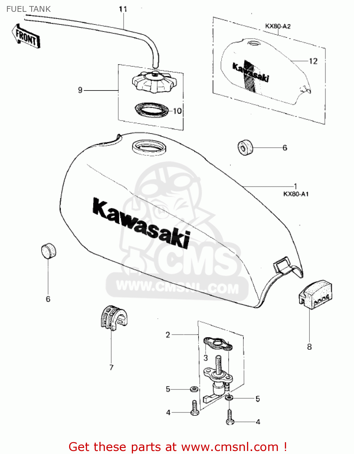 FUEL TANK KX80-A2 KX80 1980