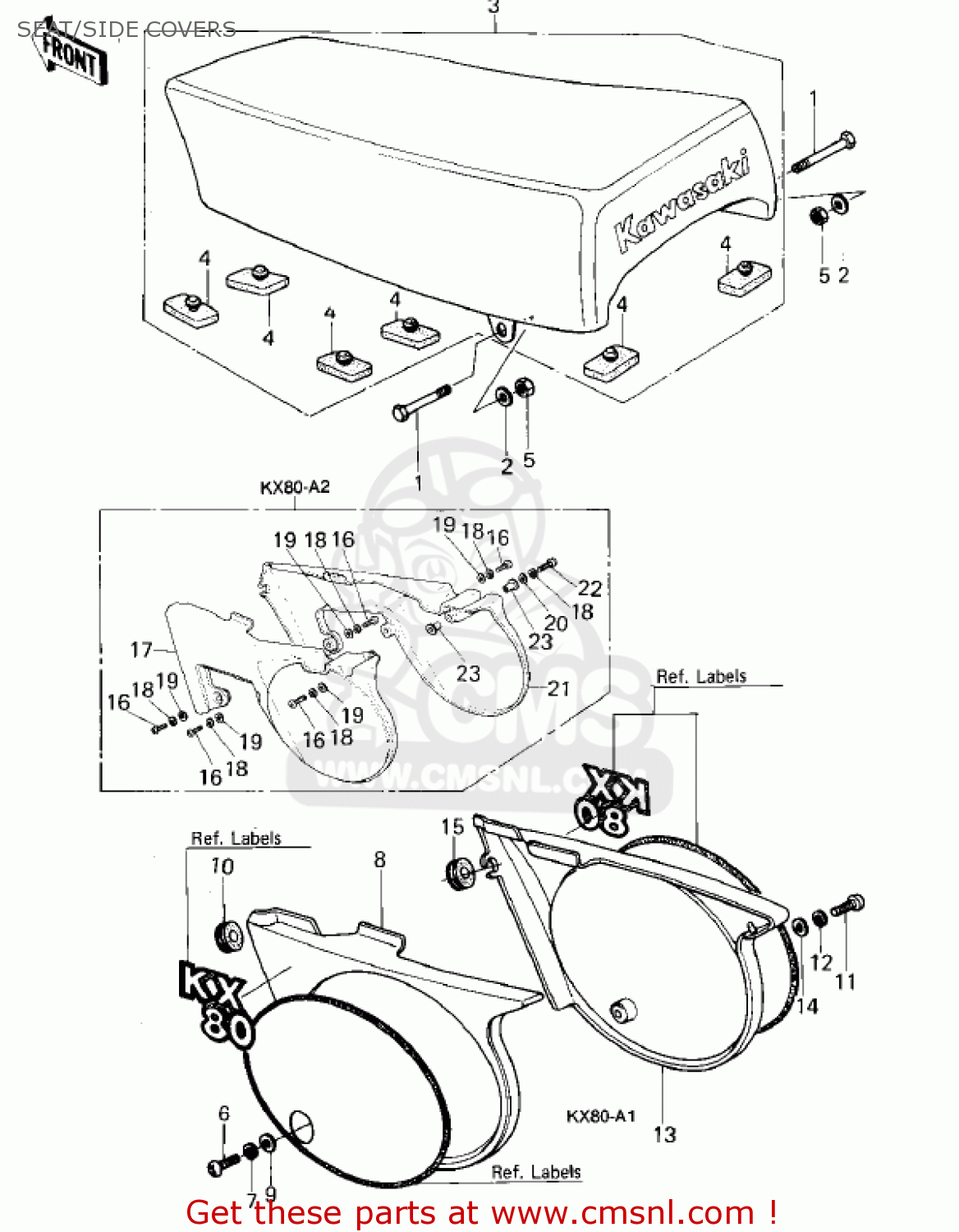 SEAT/SIDE COVERS KX80-A2 KX80 1980