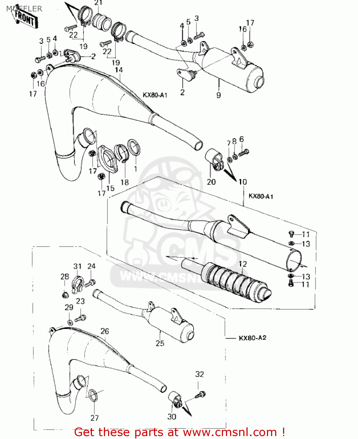MUFFLER KX80-A2 KX80 1980