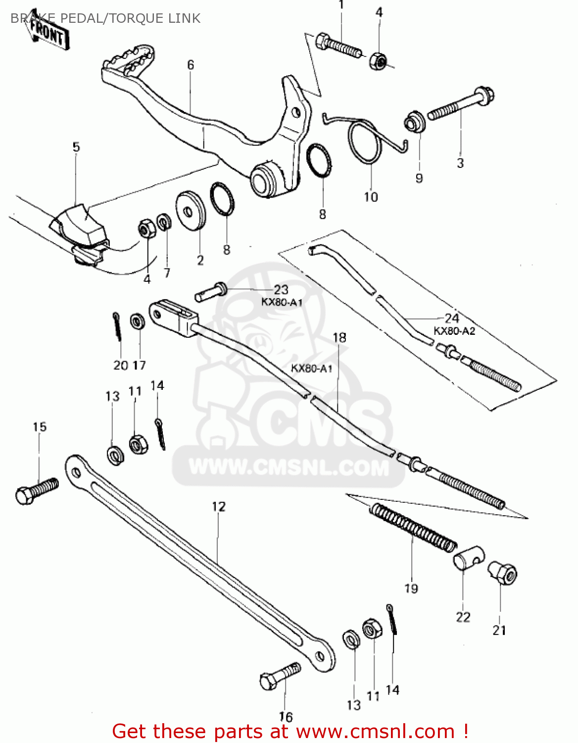 BRAKE PEDAL/TORQUE LINK KX80-A2 KX80 1980