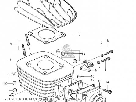 CYLINDER HEAD/CYLINDER/REED VALV - KX80-A2 KX80 1980