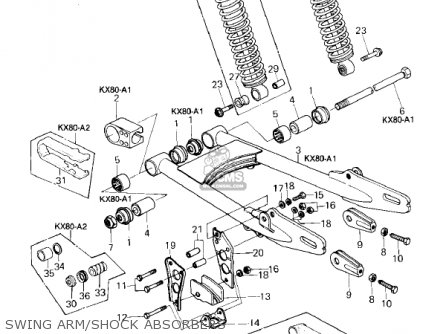 SWING ARM/SHOCK ABSORBERS - KX80-A2 KX80 1980
