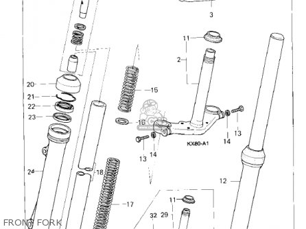 FRONT FORK - KX80-A2 KX80 1980