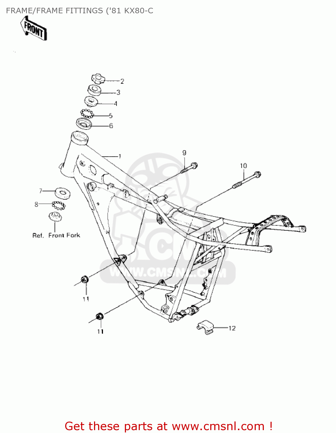FRAME/FRAME FITTINGS ('81 KX80-C KX80-C1 KX80 1981 USA CANADA